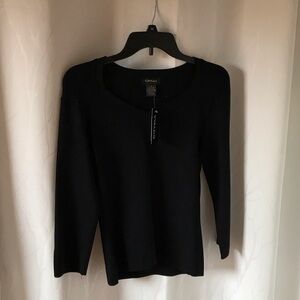 City Chic Classic Black Long Sleeve Top   3/4 Length Sleeve. NWT